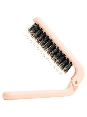 Mini Travel Hair Brush Folding Detangler Boar Bristles Portable Wet Dry Kids Wom